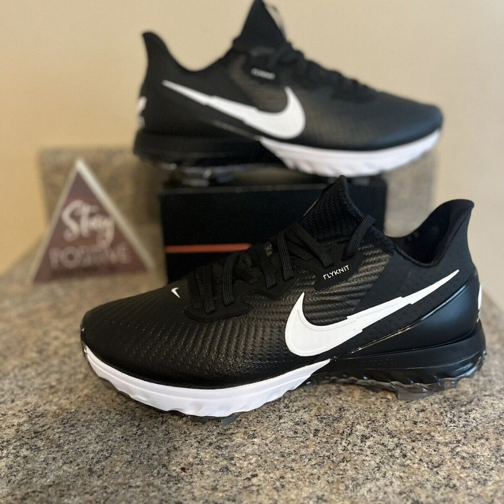 Nike Air Zoom Infinity Tour Flyknit Golf Shoes Black CZ8301-077 Size 9 Wide‎